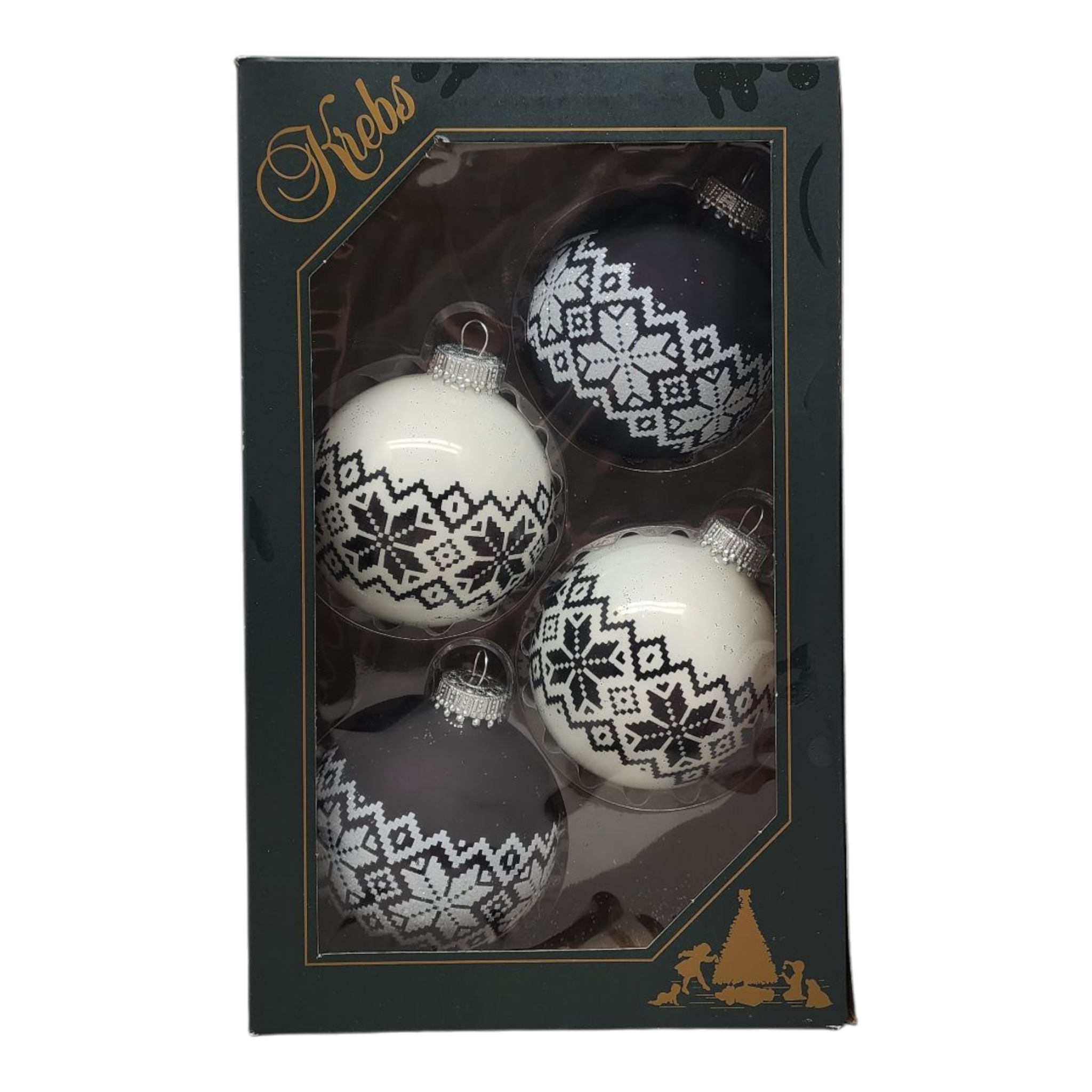Krebs Value Glass Ornament 4 pack - Nordic Snowflakes