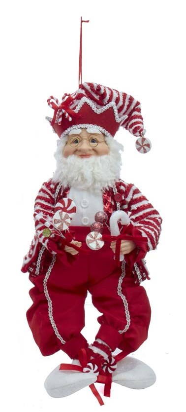 Kringles 18 Inch Hanging Elf - Holding Candy