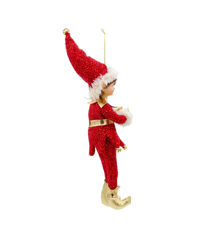 Kringles Red And Gold Elf Ornament