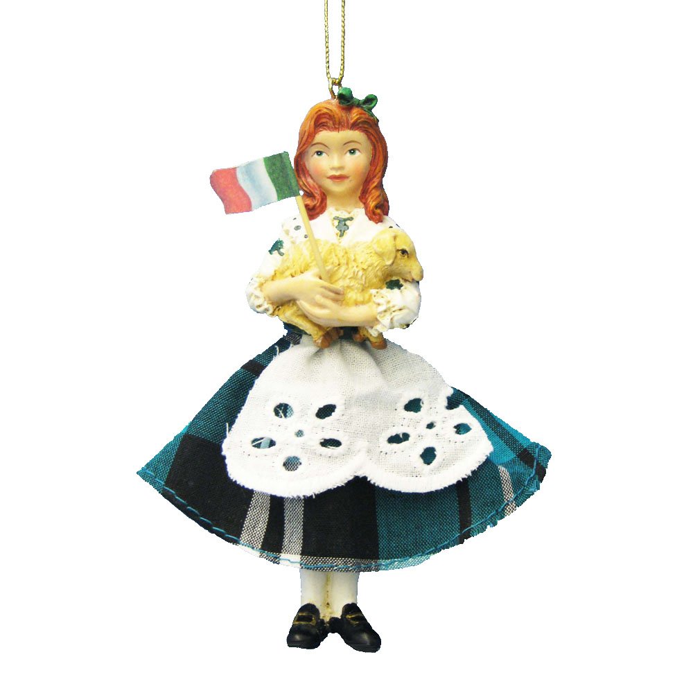 Kurt Adler 4.5 inch Resin Irish Girl Ornament