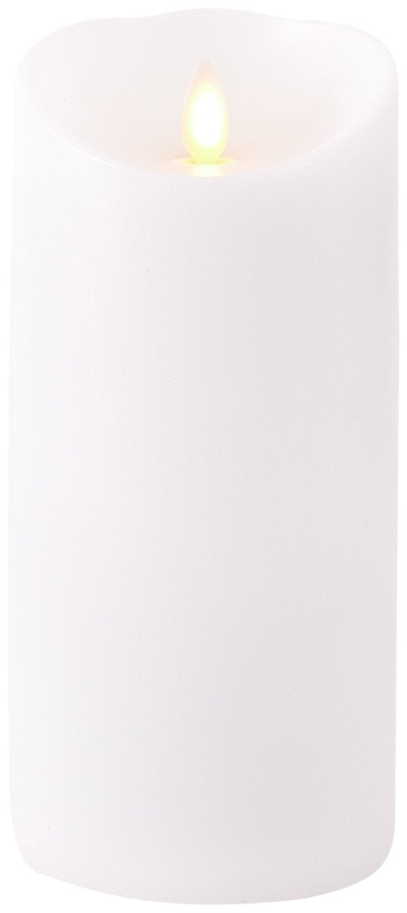 LED Moving Flame Pillar - White 3.5X7