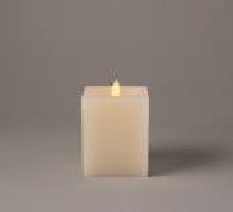 LED Soreal Cube Candle - Bisque - 4x4.5
