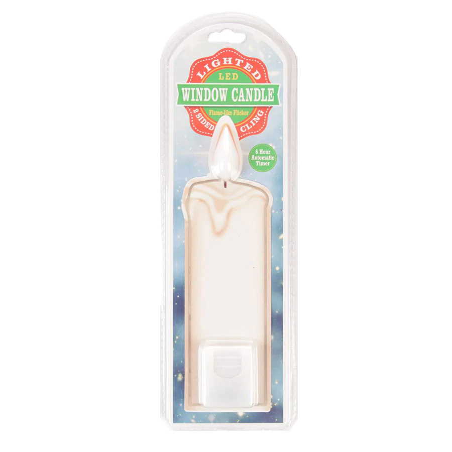 LED Window Cling Candle - White