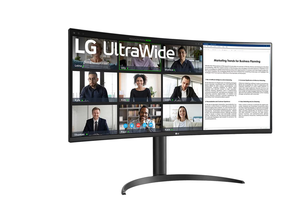 LG 34BR55QC-B 34" UltraWide Curved Monitor - WQHD IPS Display with HDR10 for Business Productivity