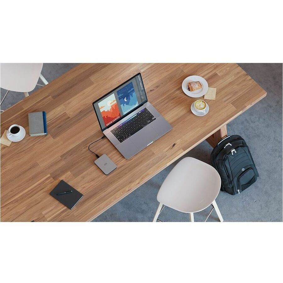 LaCie STLP1000400 1 TB Portable Hard Drive - External - Moon Silver