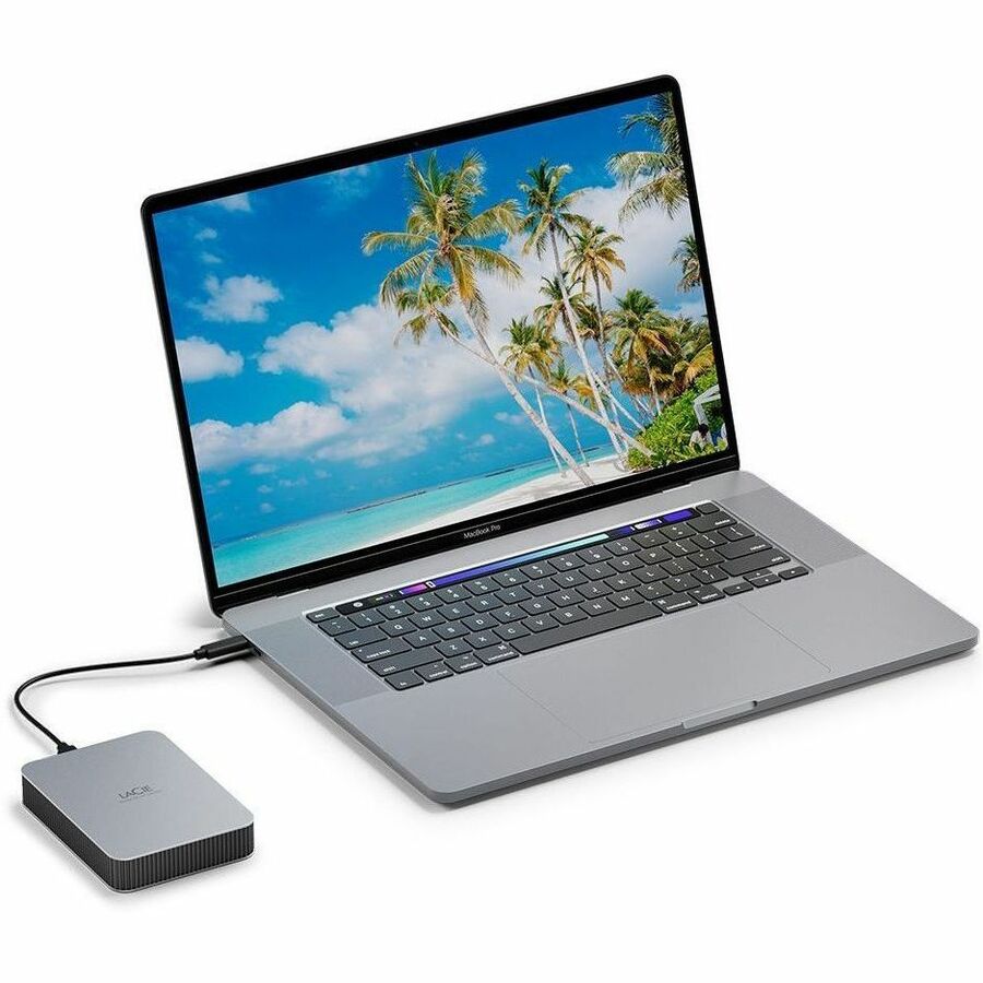LaCie STLP2000400 2 TB Portable Hard Drive - External - Moon Silver