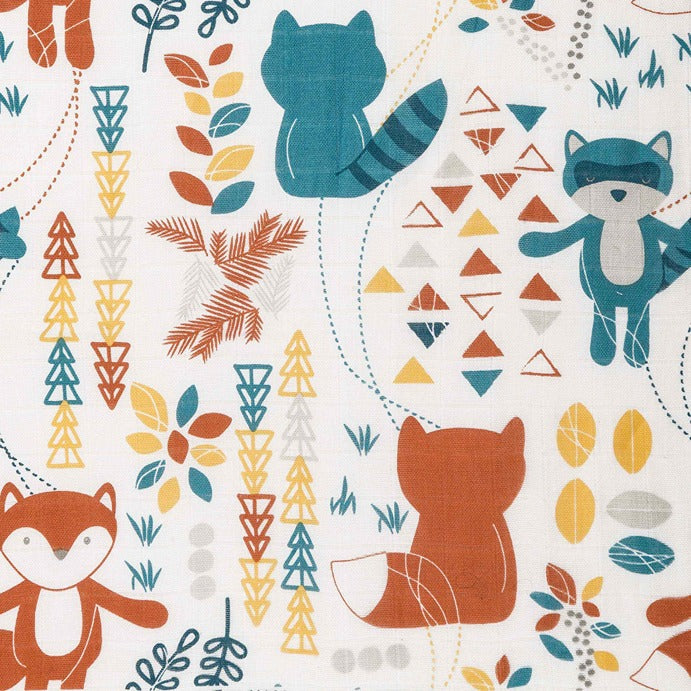 Leika Cotton Swaddle – Fox & Raccoon – 47×47″