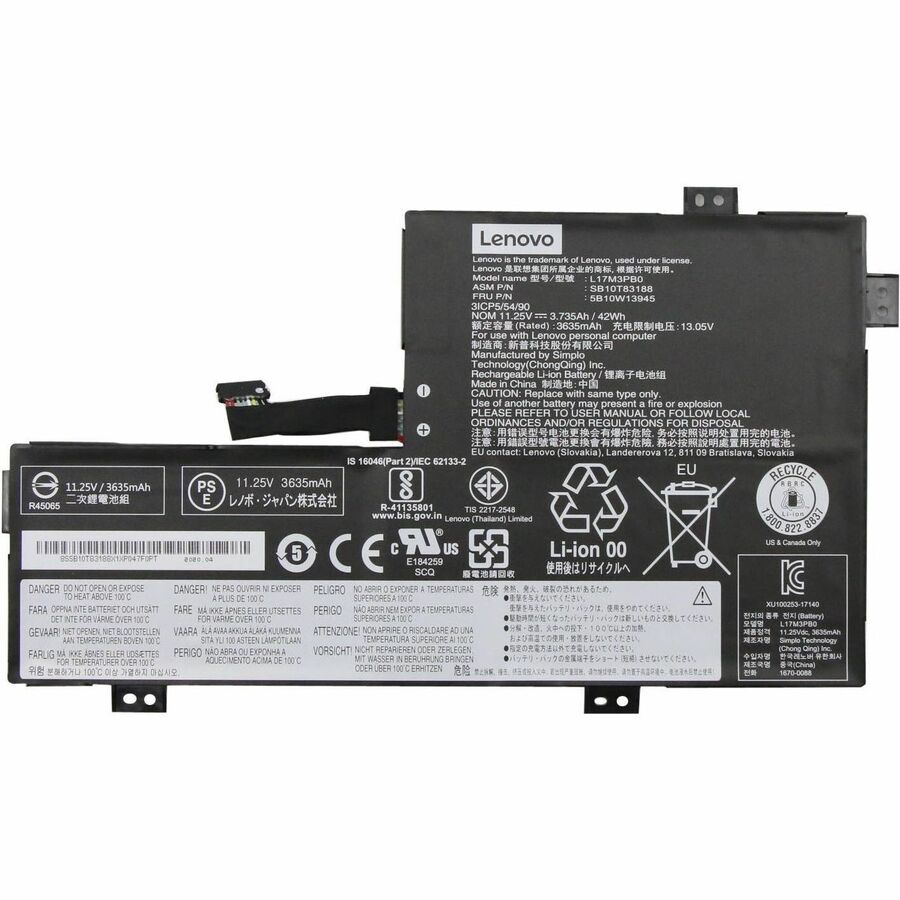Lenovo-IMSourcing L17M3PB0 Battery - For Chromebook - Battery Rechargeable - Proprietary B