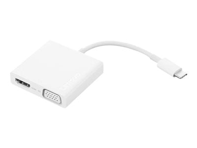 Lenovo USB-C 3-in-1 Hub - Adapter - 24 pin USB-C male to HD-15 (VGA), HDMI, USB Type A female - 4K support, 1080p support GX90T33021