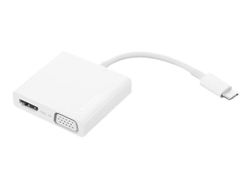 Lenovo USB-C 3-in-1 Hub - Adapter - 24 pin USB-C male to HD-15 (VGA), HDMI, USB Type A female - 4K support, 1080p support GX90T33021