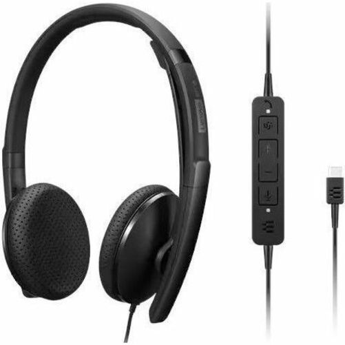 Lenovo Wired VoIP Headset (Teams) - Stereo - USB Type C - Wired - 2.2 Kilo Ohm - 20 Hz -