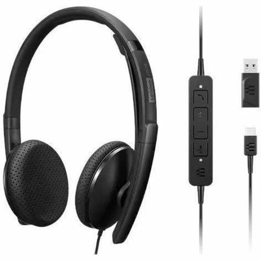 Lenovo Wired VoIP Headset (UC) - Stereo - USB Type C - Wired - 2.2 Kilo Ohm - 20 Hz - 20