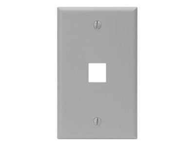 Leviton QuickPort Single-Gang - Mounting plate - gray - 1-gang - 1 port