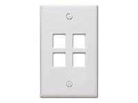 Leviton QuickPort Single-Gang - Mounting plate - gray - 4 ports