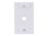 Leviton QuickPort Single-Gang - Mounting plate - white - 1 port