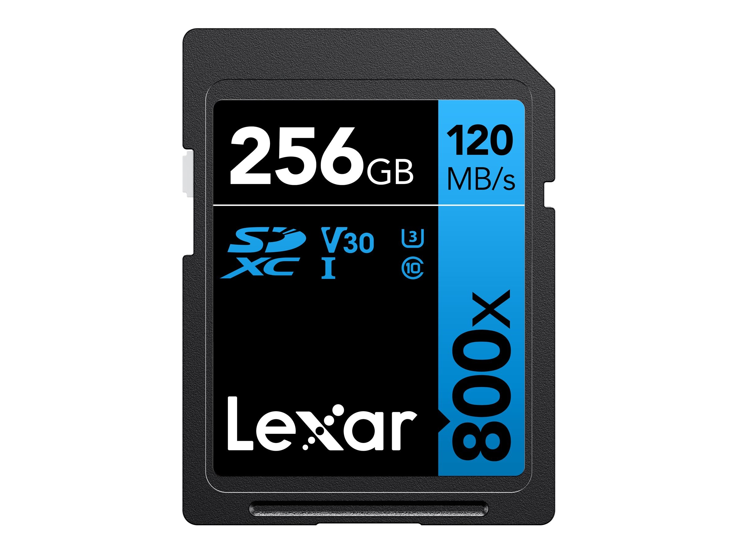 Lexar High Performance BLUE Series - Flash memory card - 256 GB - Video Class V30 / UHS-I U3 / Class10 - 800x - SDXC UHS-I LSD0800P256G-BNNNU