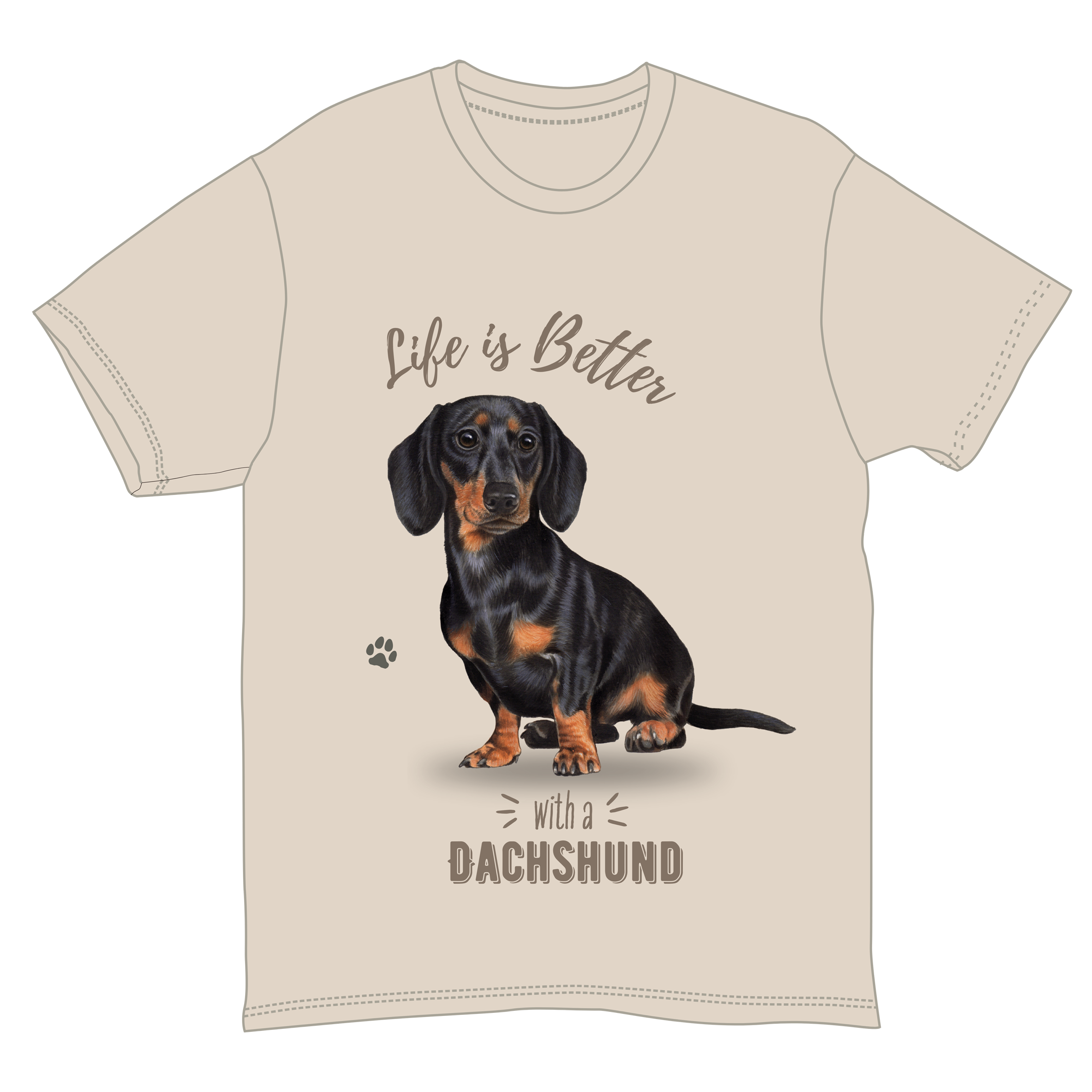 Life is Better with a Dachshund Black T-Shirt -