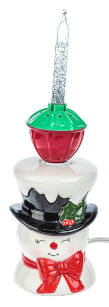 Light Up Bubble Light Snowman Figurine