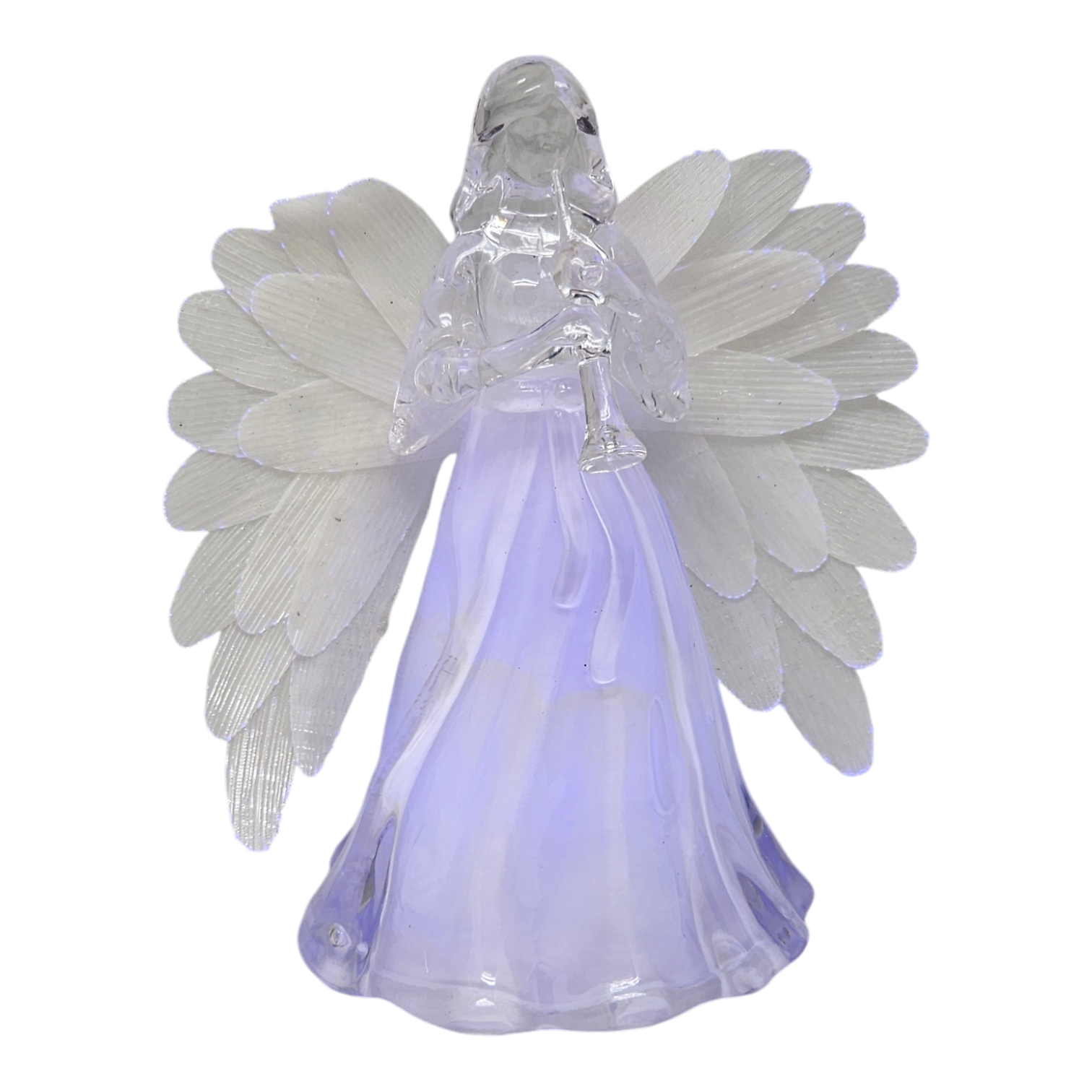 Lighted Acrylic Angel - Horn