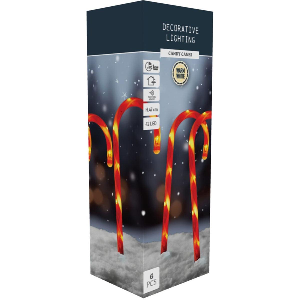 Lighted Candy Canes - 6 Pack - 18 Inches tall