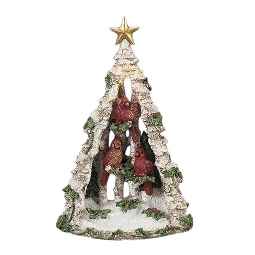 Lighted Cardinal Tree - 7 Inch