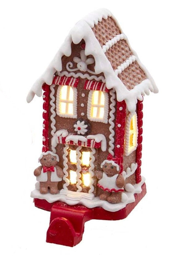 Lighted Gingerbread House Stocking Hanger - House