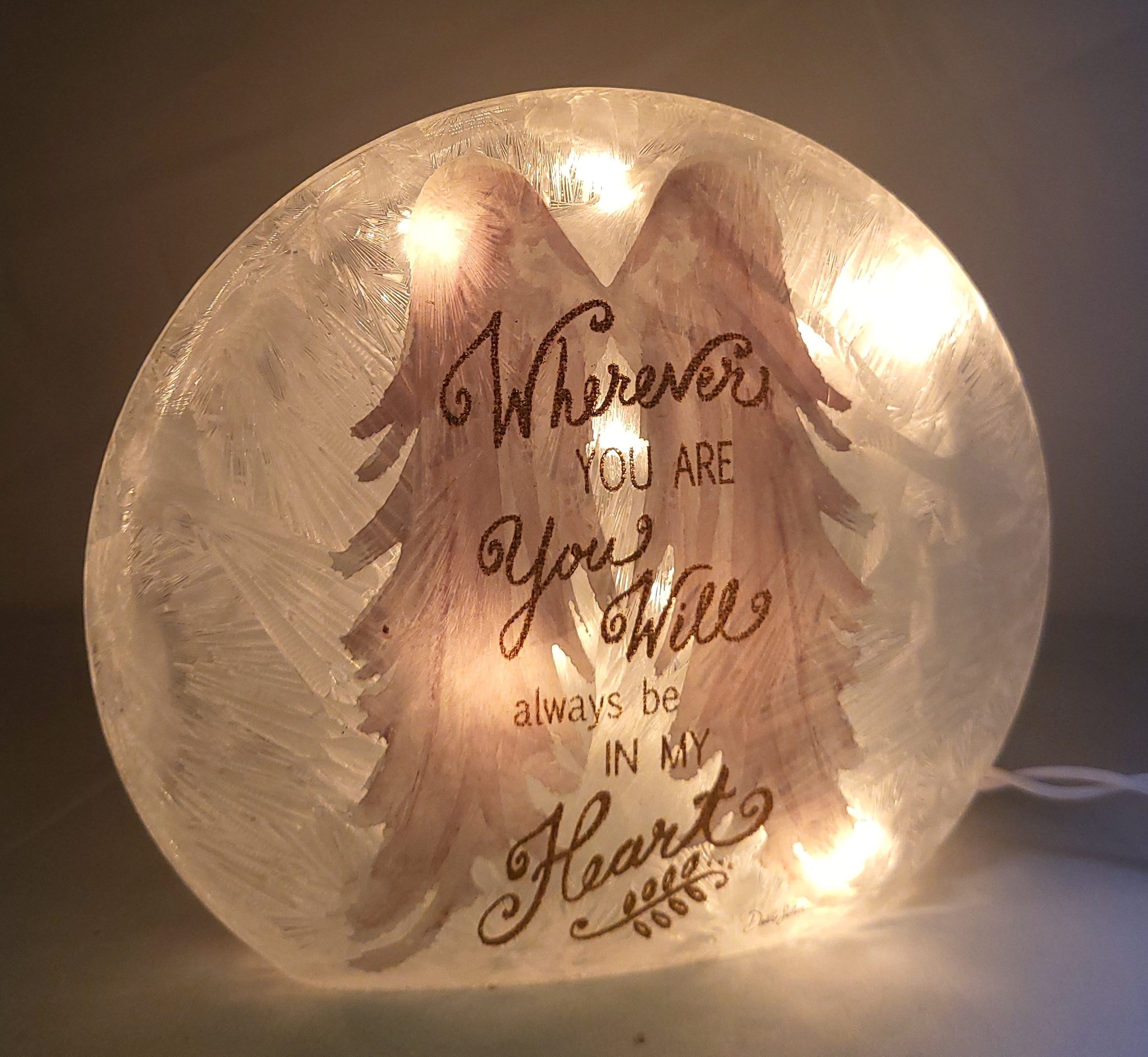 Lighted Glass Orb - Always be in my Heart
