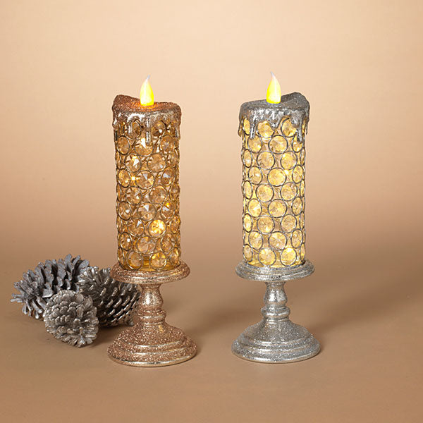 Lighted Jeweled Candle - 12 Inch -