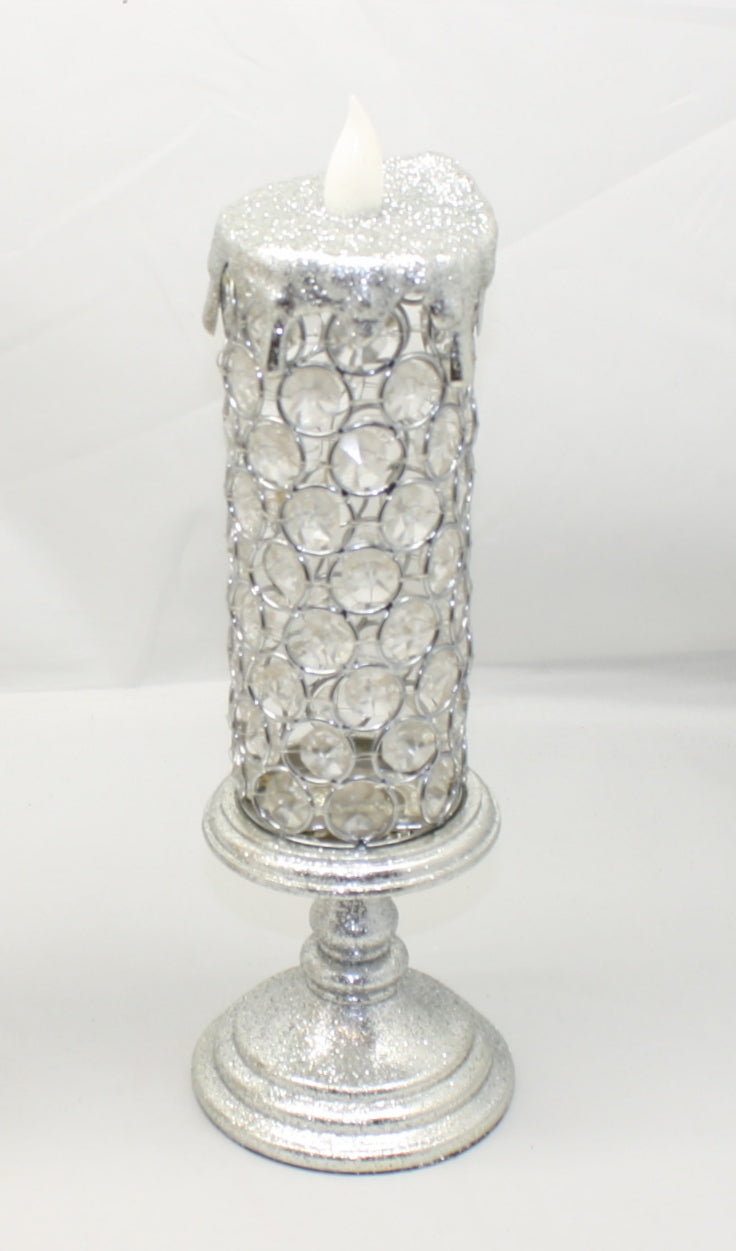 Lighted Jeweled Candle - 12 Inch -