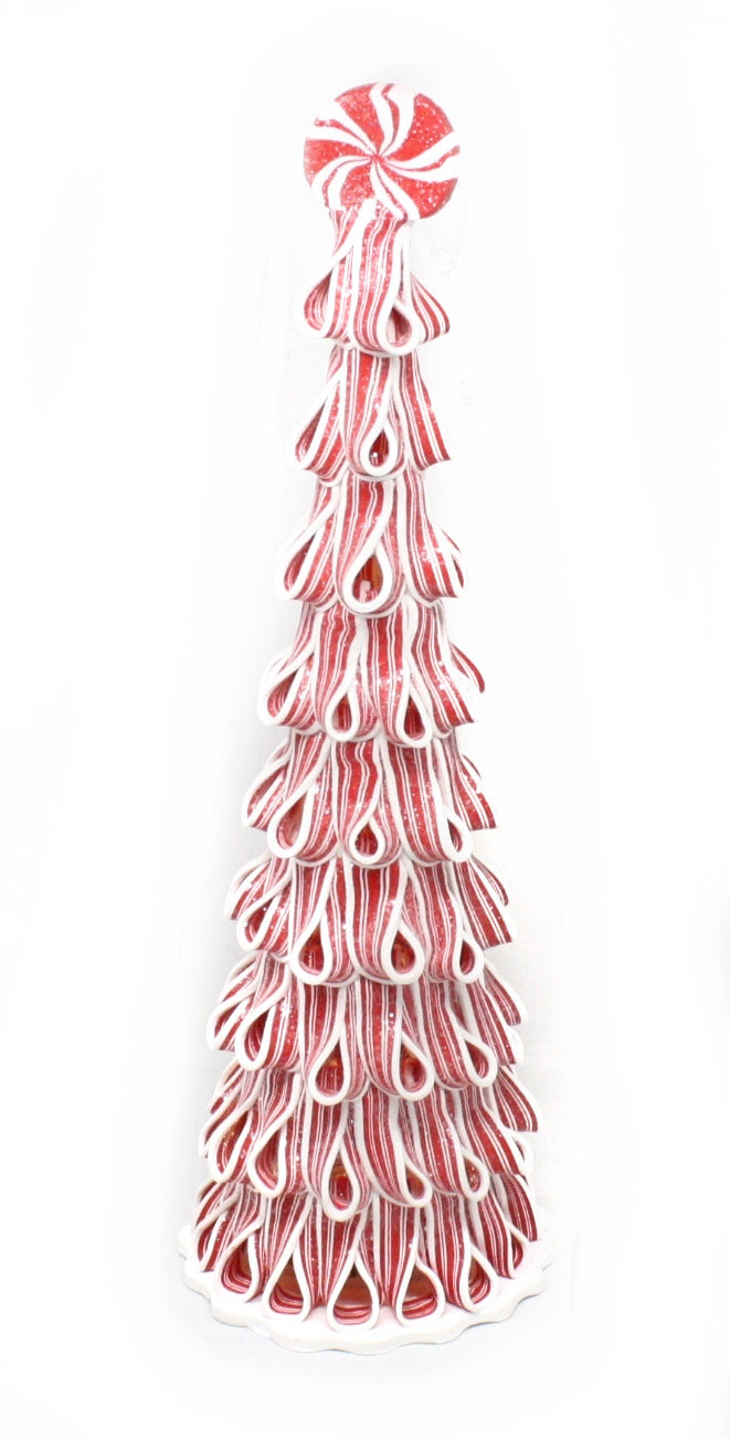 Lighted Peppermint Candy Tree - 18 Inches Tall