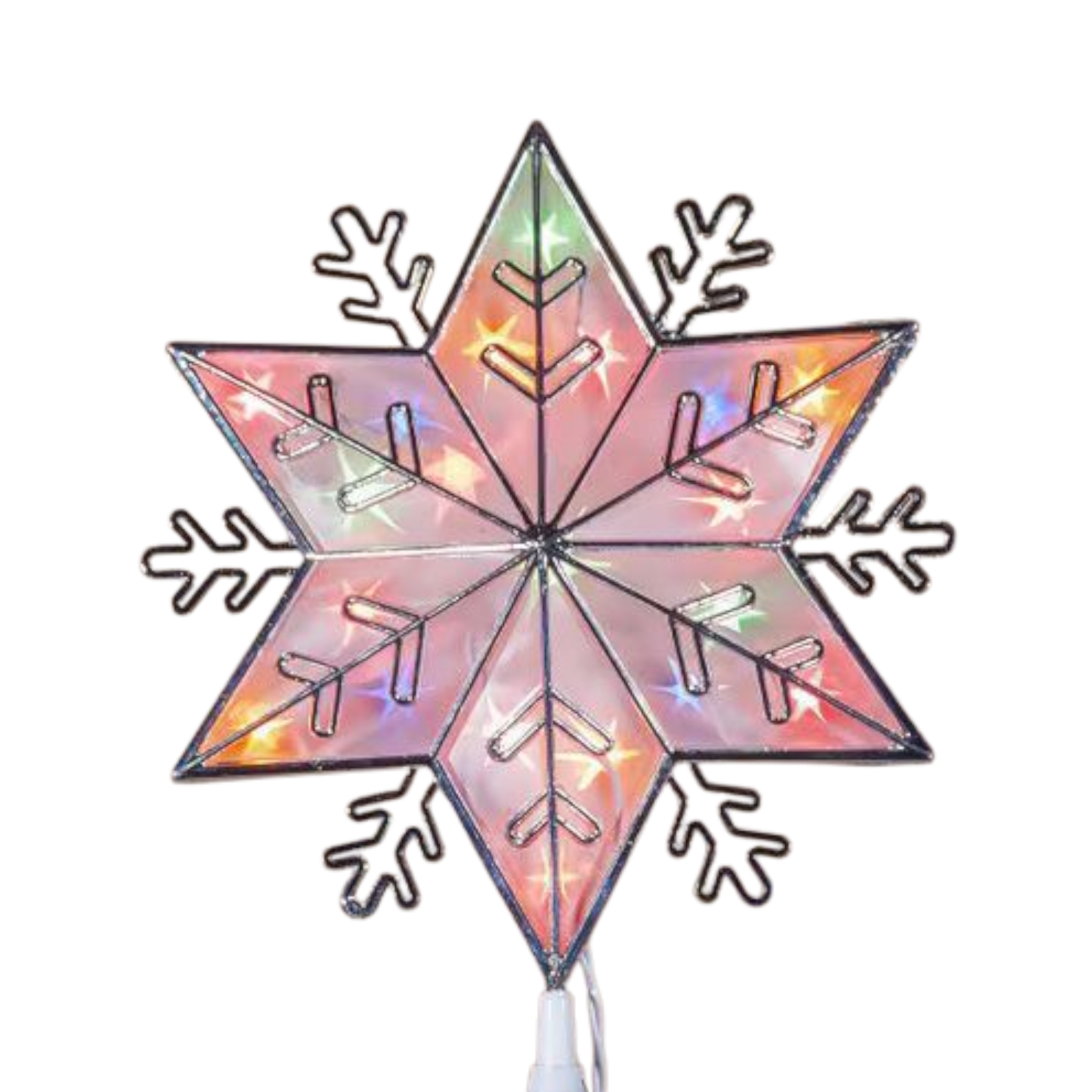 Lighted Snowflake 10" Tree Topper - Multicolor