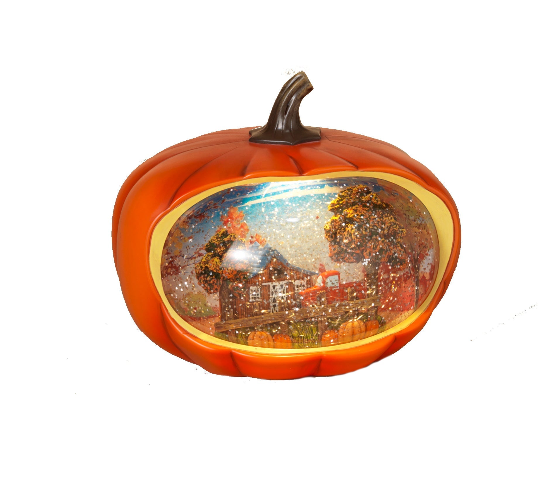 Lighted Spinning Water Globe Harvest Pumpkin