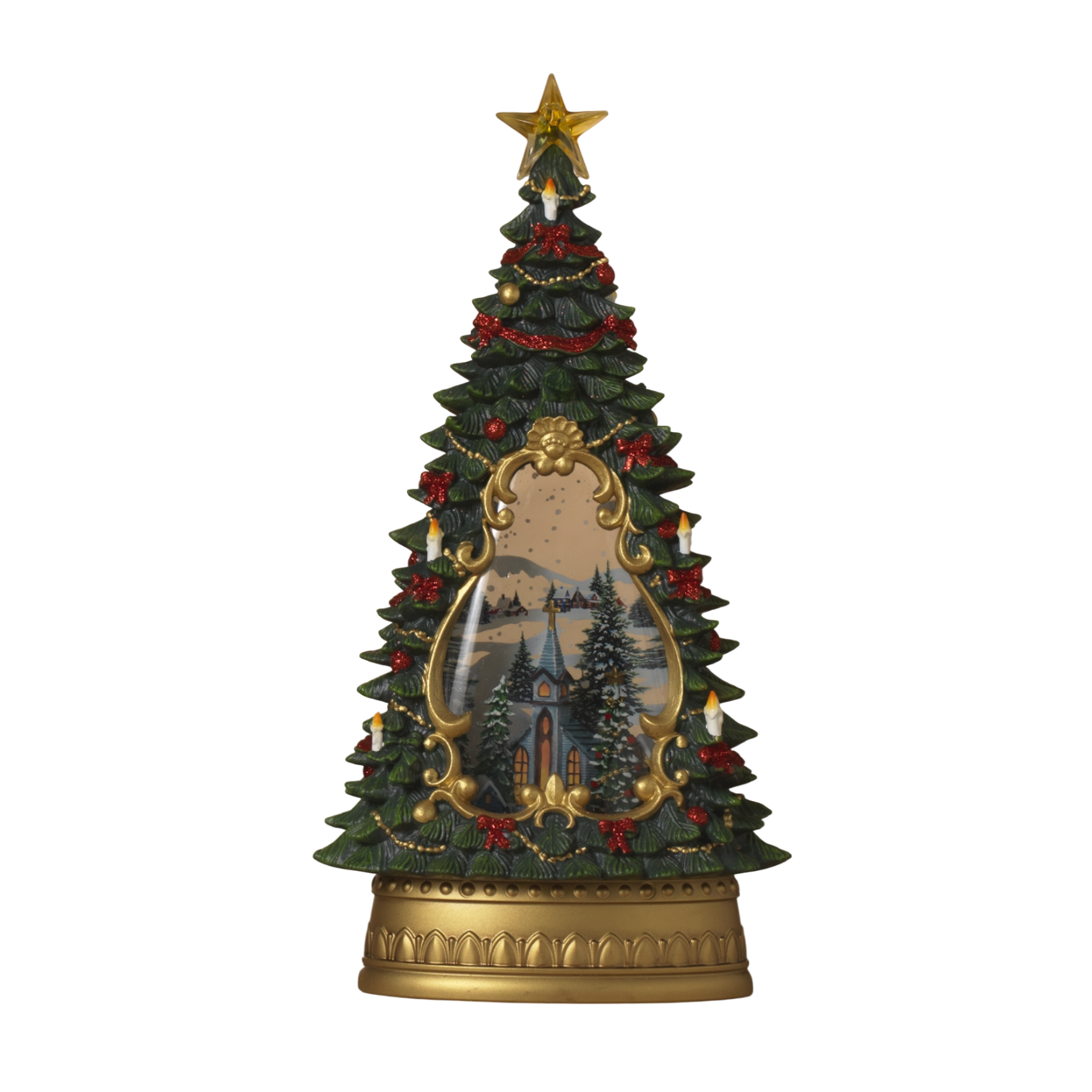 Lighted Tree Spinning Waterglobe -