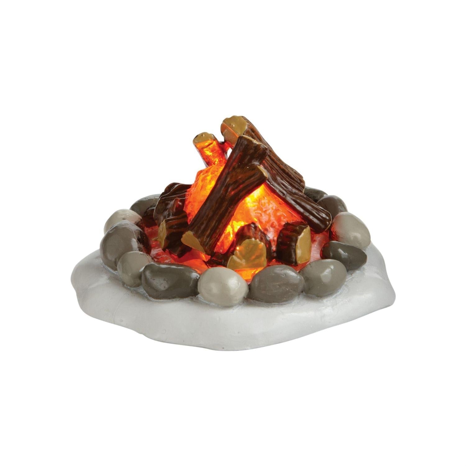 Lit Fire Pit for Christmas Villages