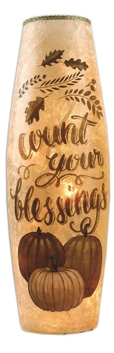 Live Simply Lighted Vase - Let our lives be full of Thanks and Giving