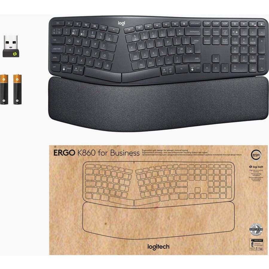 Logitech Ergo K860 for Business (Graphite) - Brown Box 920-010175