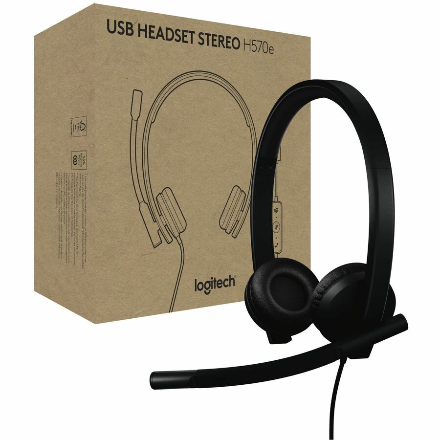 Logitech H570e USB Headset With Microphone for PC and Mac, USB-C Wired Headset With Stereo 981-001429