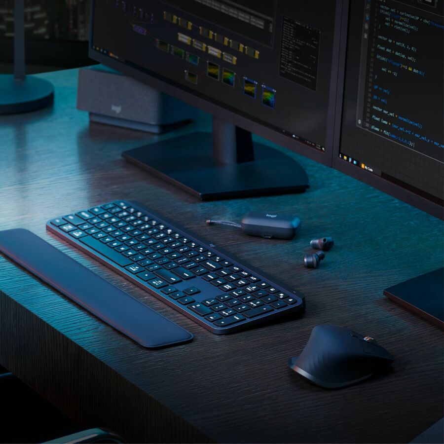 Logitech MX Keys S Combo - Performance Wireless Keyboard and Mouse with Palm Rest - USB