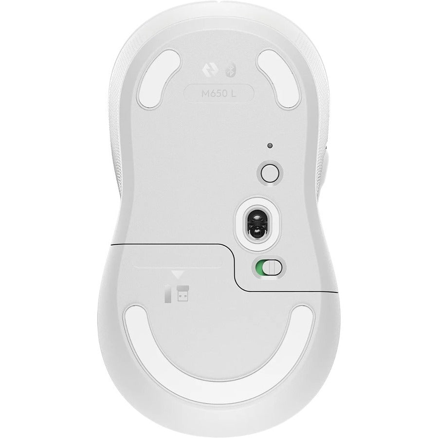 Logitech Signature M650 Mouse - Optical - Wireless - Bluetooth - Raw White - USB - 2000
