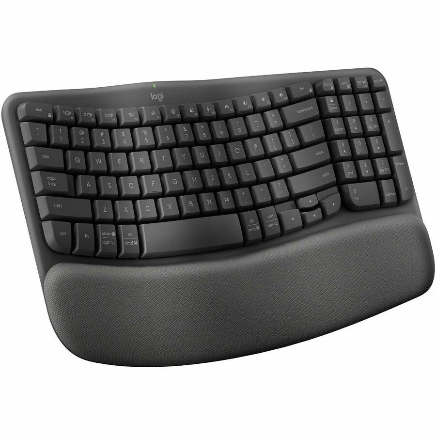 Logitech Wave Keys for Business Ergonomic Keyboard - Wireless Connectivity - Bluetooth -