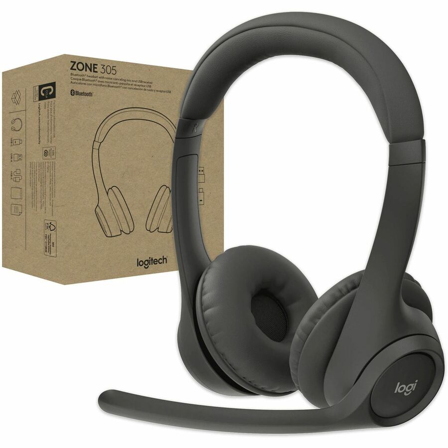 Logitech Zone 305 for Business, Wireless Bluetooth Headset With Microphone, for Microsoft 981-001450