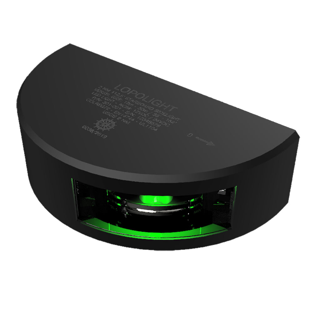 Lopolight Series 301-001 - Starboard Sidelight - 2NM - Vertical Mount - Green - Black