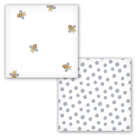 Lulujo Cotton Swaddles Bees And Dots