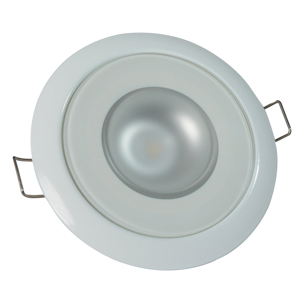 Lumitec Mirage - Flush Mount Down Light - Glass Finish/White Bezel - 3-Color Red/Blue