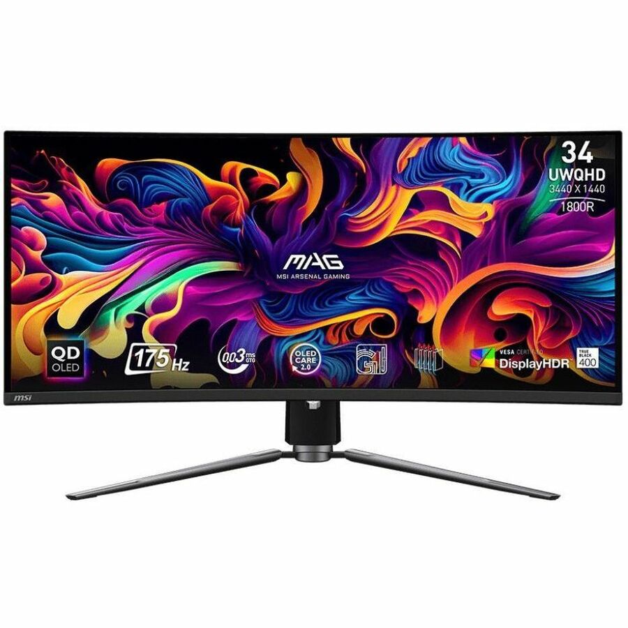 MSI MAG 341CQP OD-OLED 34" Class UW-QHD Curved Screen Gaming OLED Monitor - 21:9 - Black MAG341CQPQDOLED