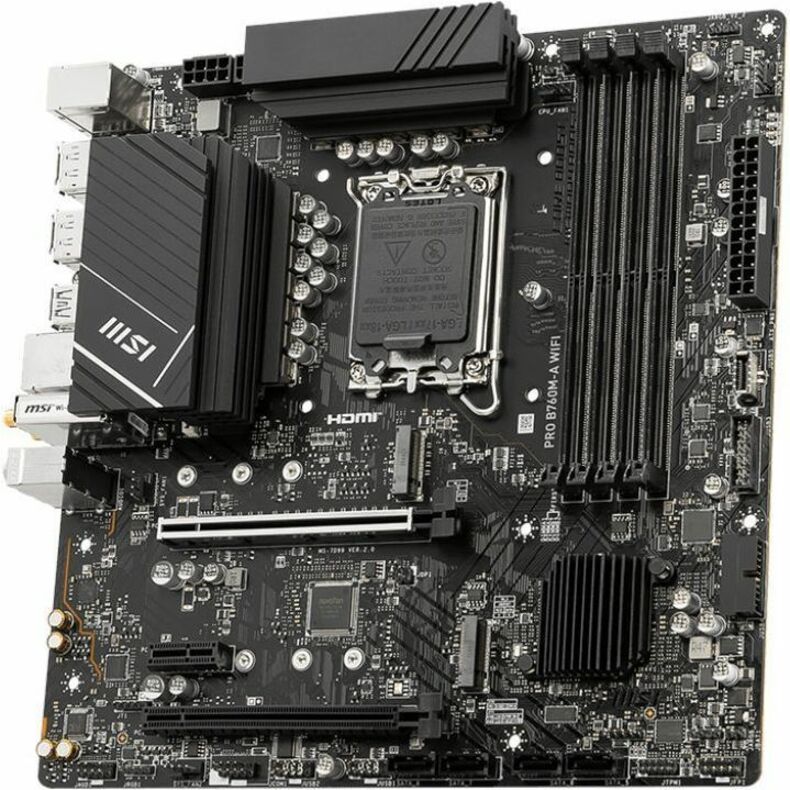 MSI PRO B760M-A WIFI Gaming Desktop Motherboard - Intel B760 Chipset - Socket LGA-1700 - M