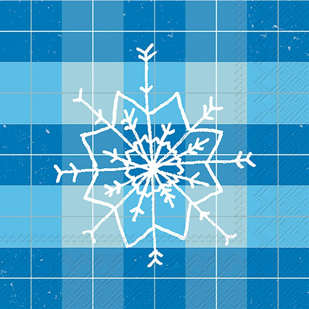 Mad For Plaid Snowflake Cocktail Napkin