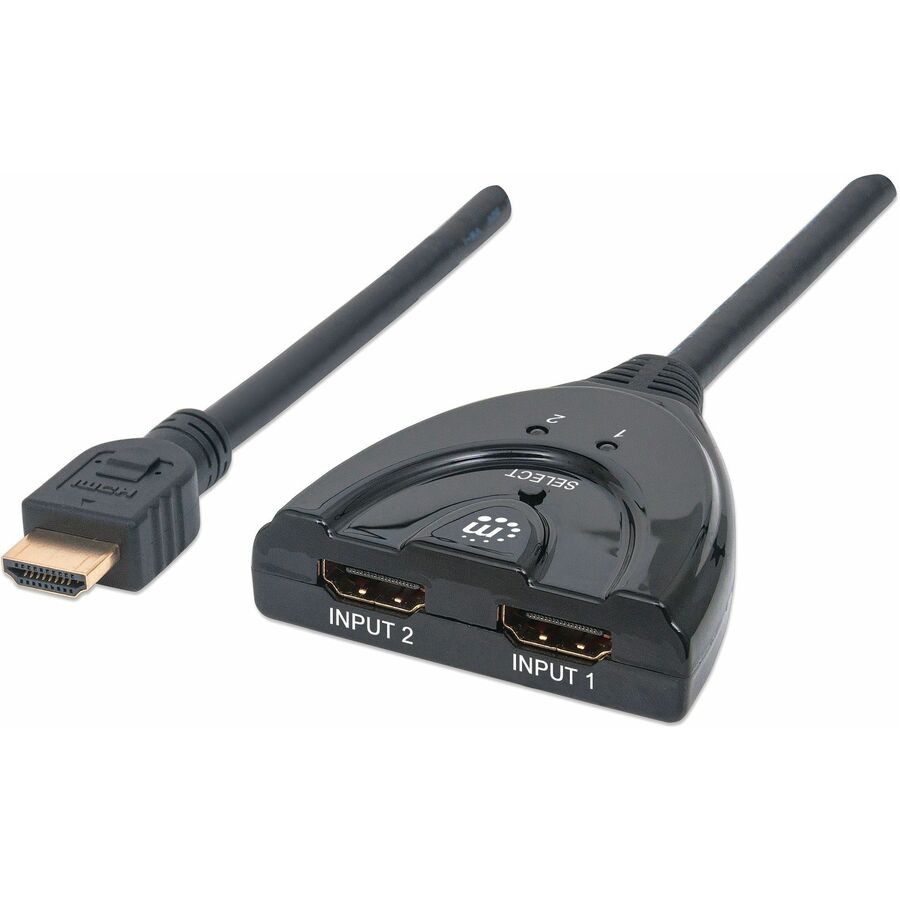 Manhattan 2-Port HDMI Switch HDMI 1.3, 2-Port, Integrated Cable - HDMI A/V Cable for