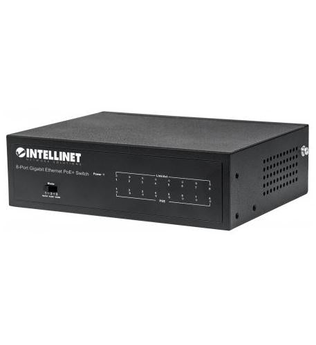 Manhattan 8-Port Gigabit Ethernet PoE+ Switch - 8 Ports - 2 Layer Supported - Twisted Pair