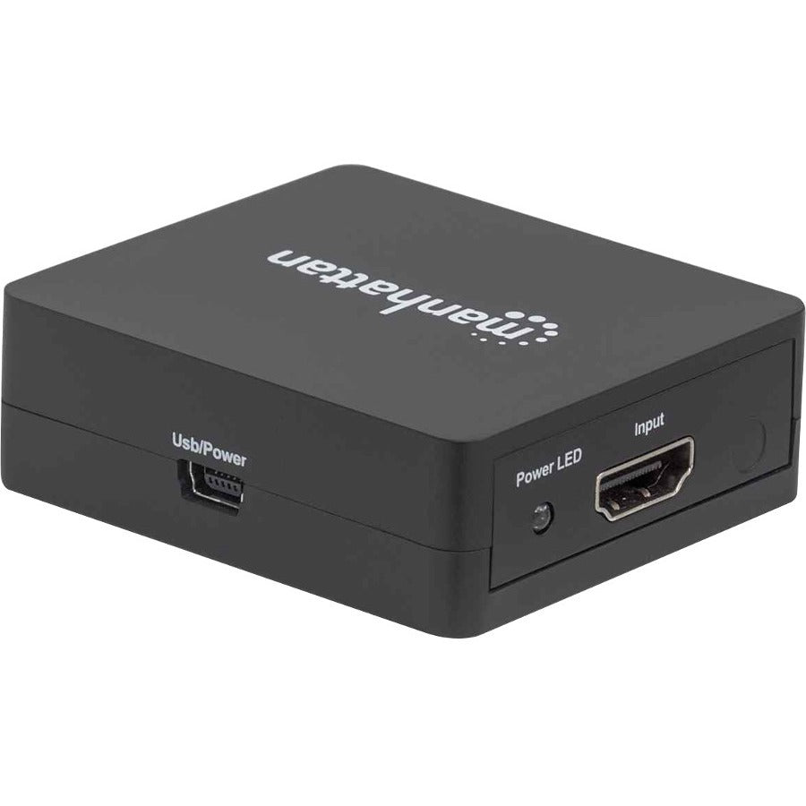 Manhattan HDMI Splitter 2-Port , 1080p, Black, Displays output from x1 HDMI source to x2 207652